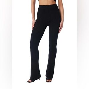 Lita by Ciara RIB ORGANIC COTTON FLARE PANTS IN BLACK NWOT